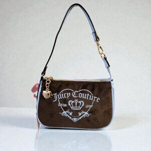 Juicy Couture Chocolate & Blue Girlie Royalty Mini Wristlet NWT